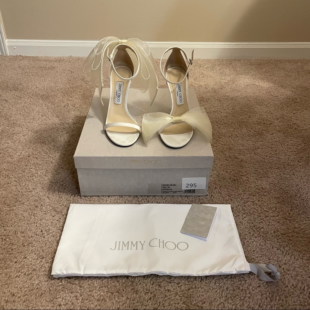 Jimmy Choo Aveline 100 Heels in Latte